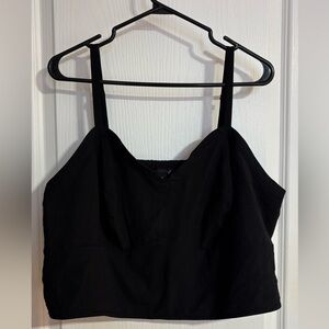 NWT Torrid V-Neck Crop Sleeveless Elastic Adjustable Straps Black Tank Top 2X